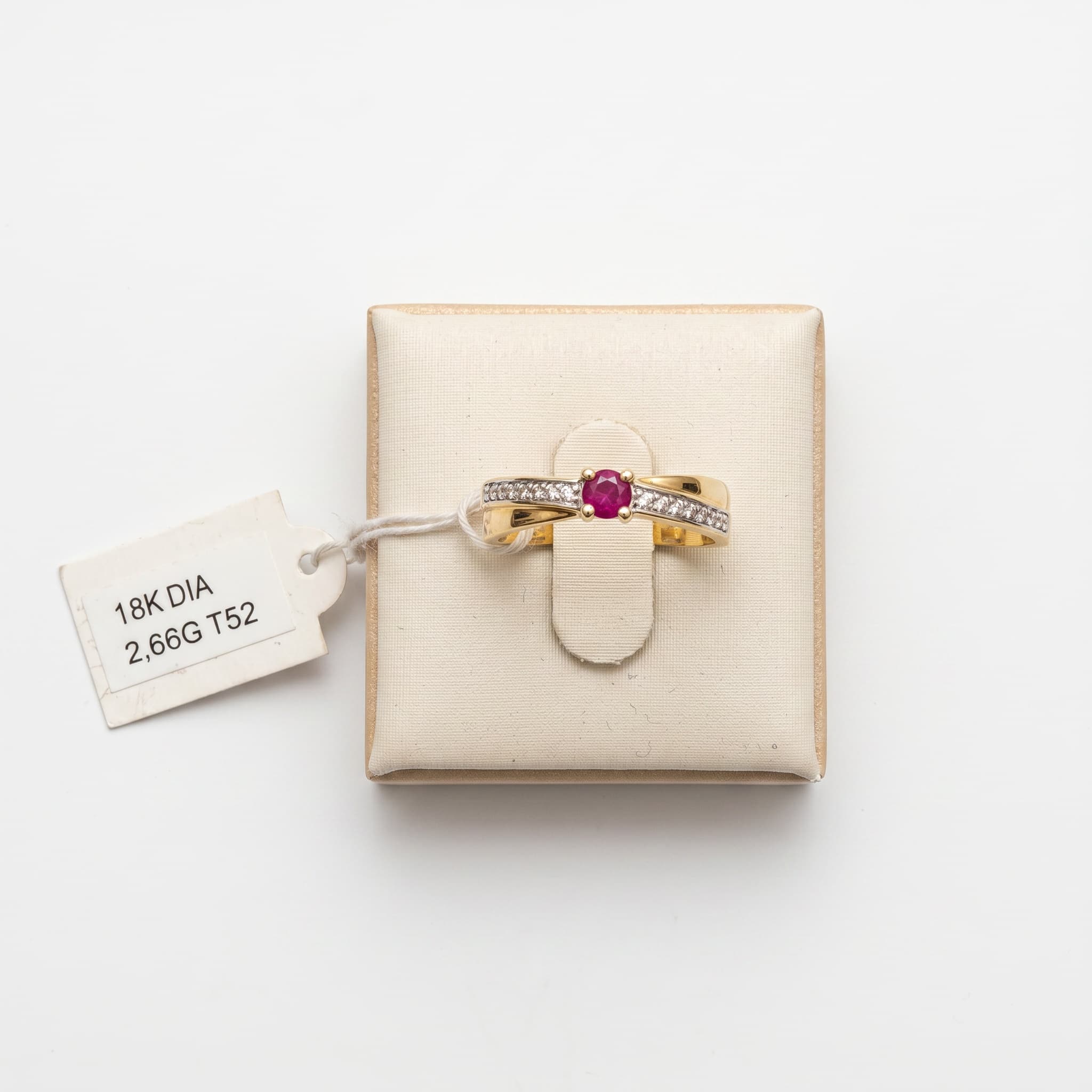 Bague or 18K 2.66gr rubis
