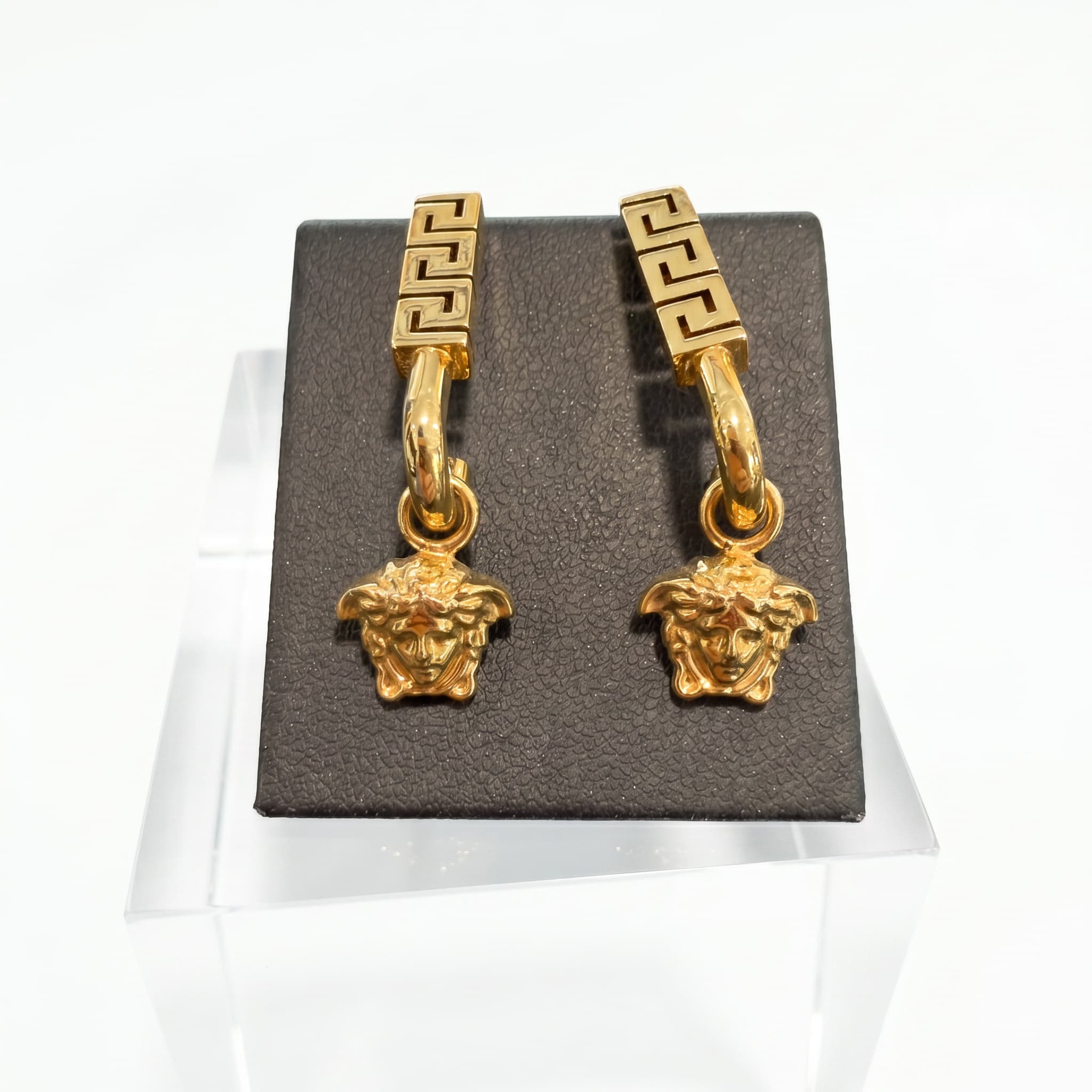 Boucles d'oreilles Versace Medusa grecque dorée