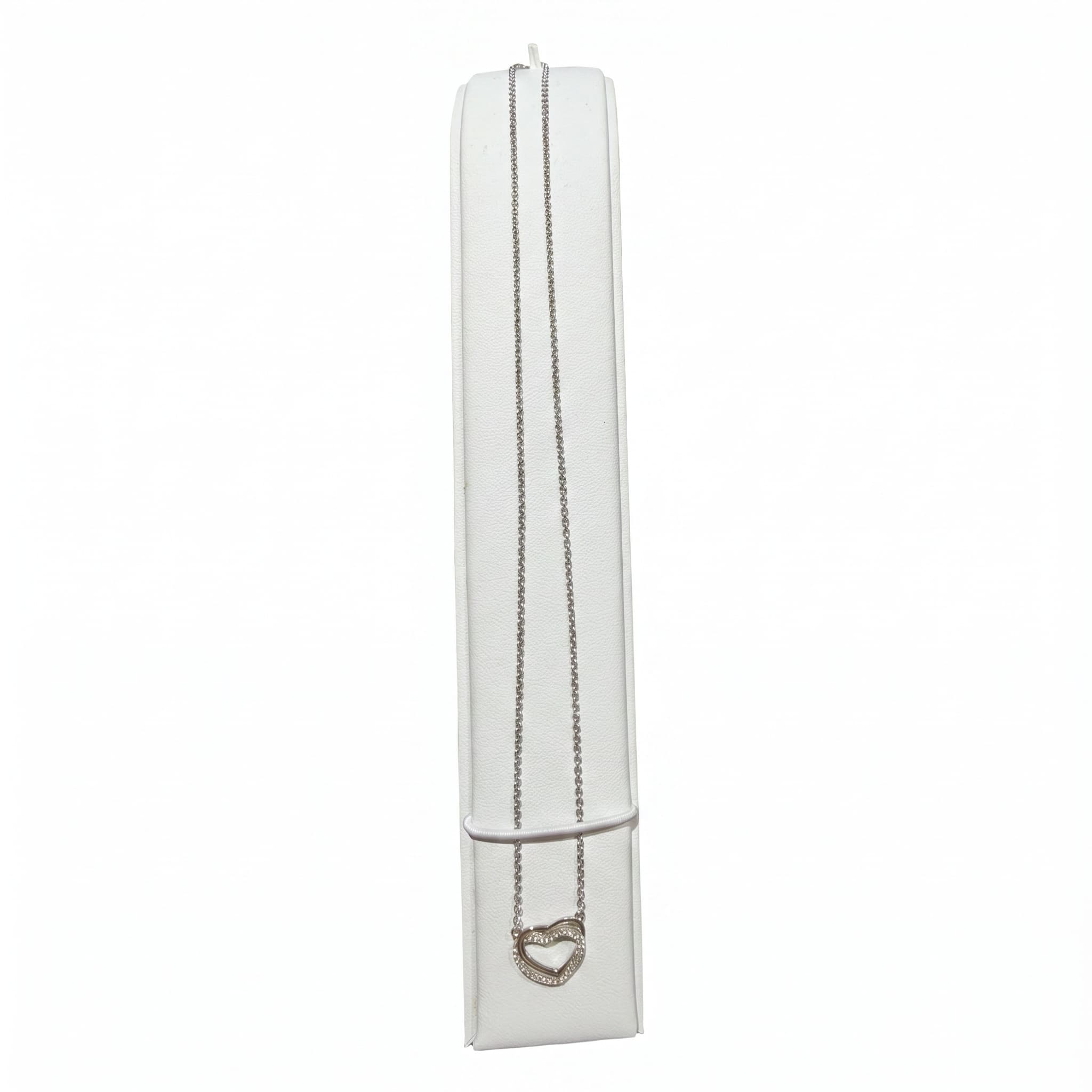 Collier chaîne + pendentif cœur pavé 50cm