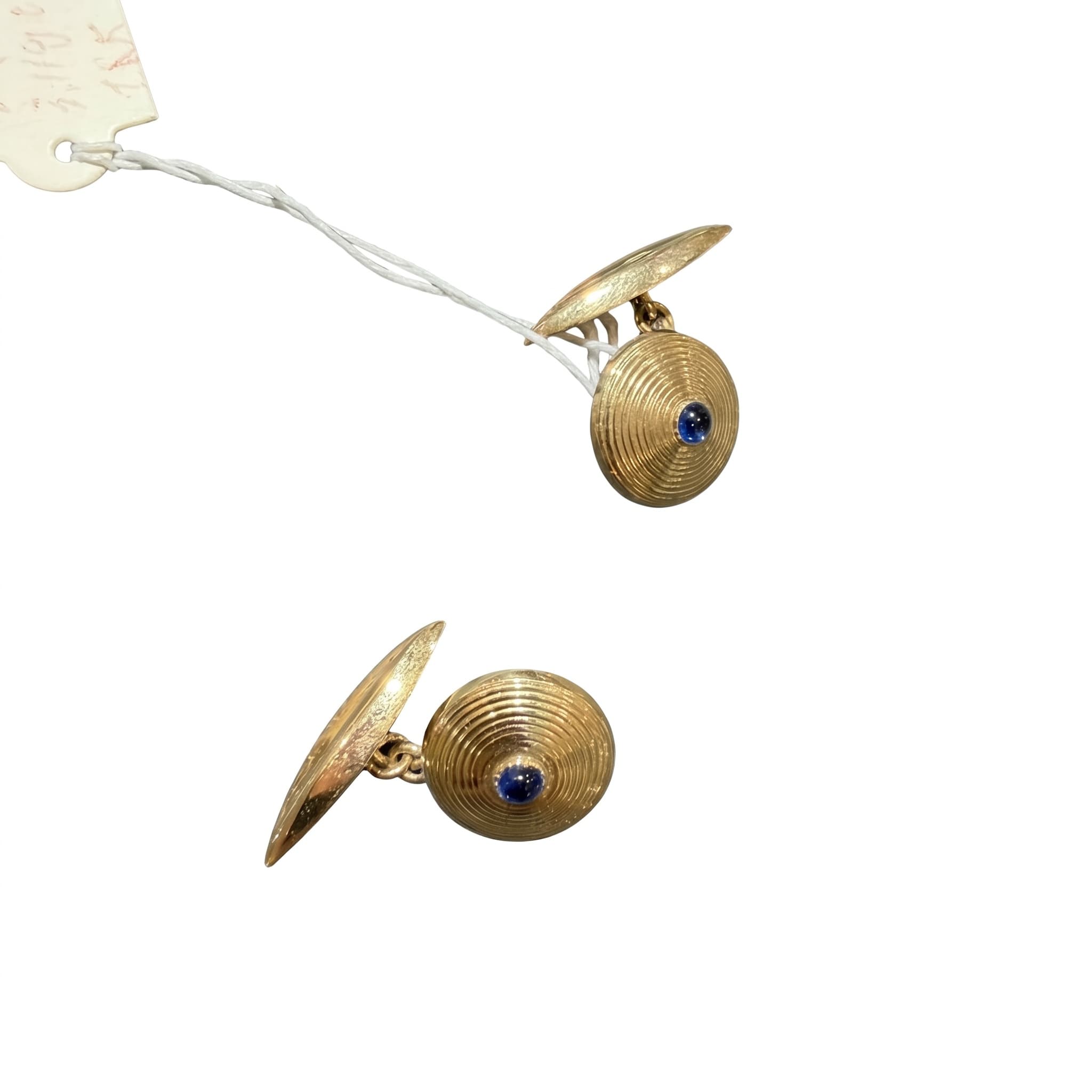 Boutons de manchette or 18K saphir