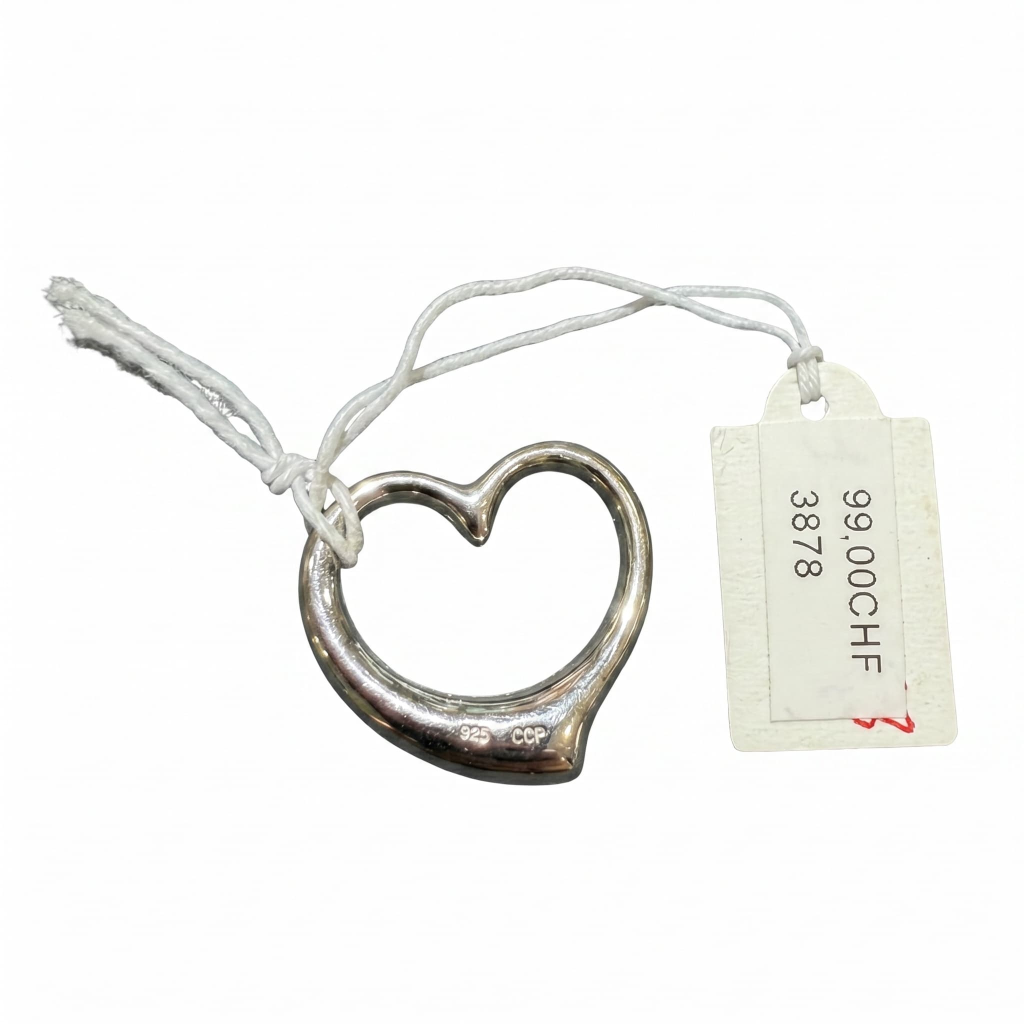 Pendentif cœur ouvert or blanc 18K 0.86gr