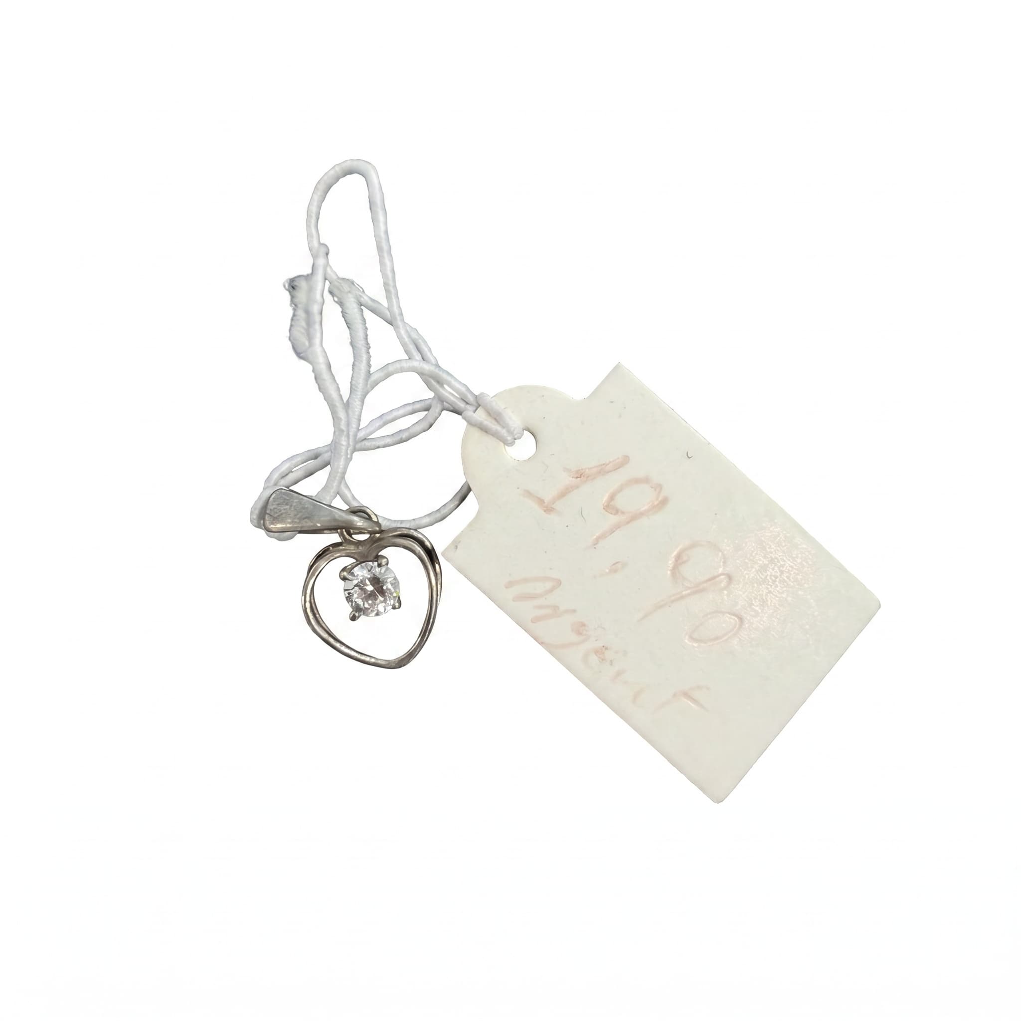 Pendentif cœur ouvert argent solitaire zircon