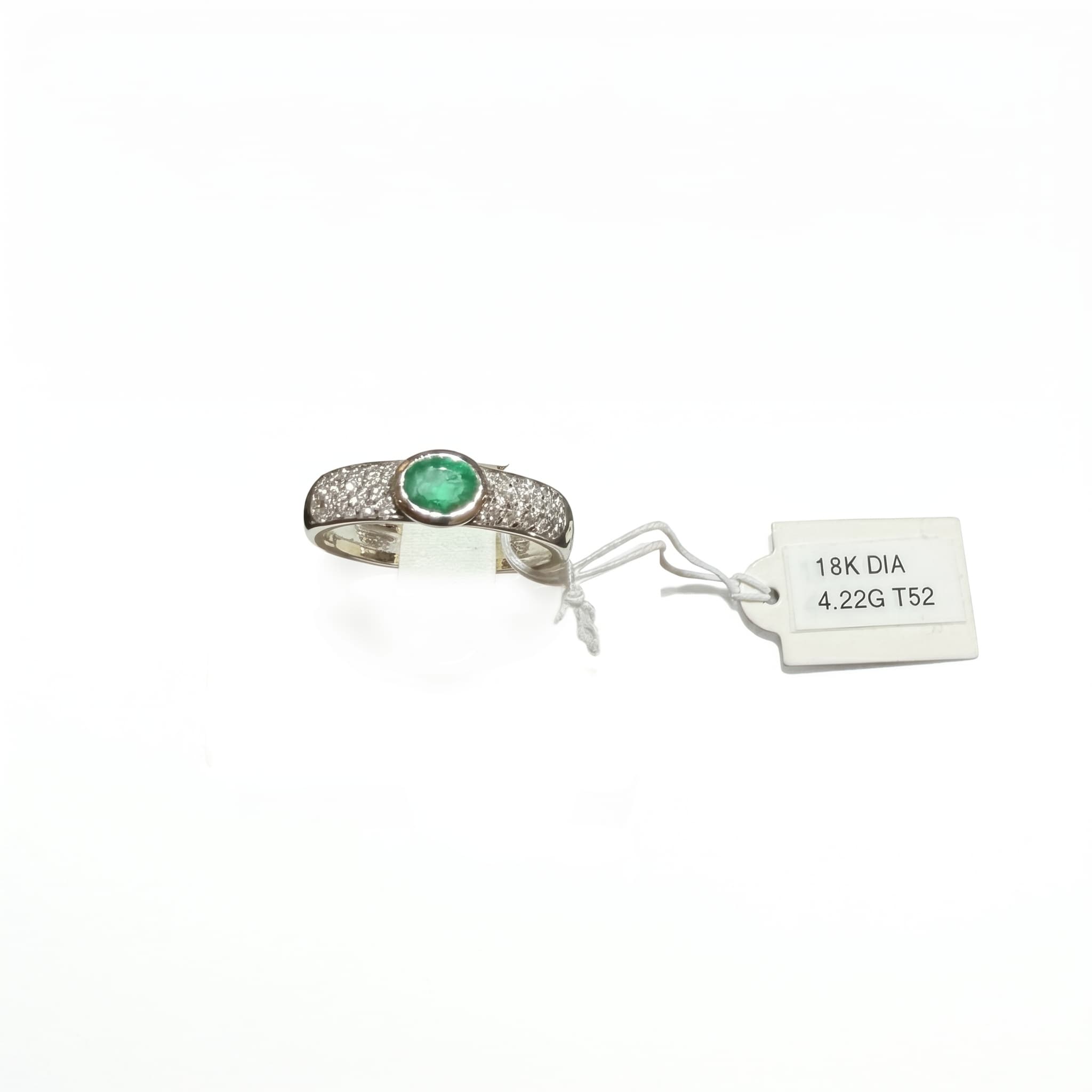 Bague or 18K 4.22gr émeraude
