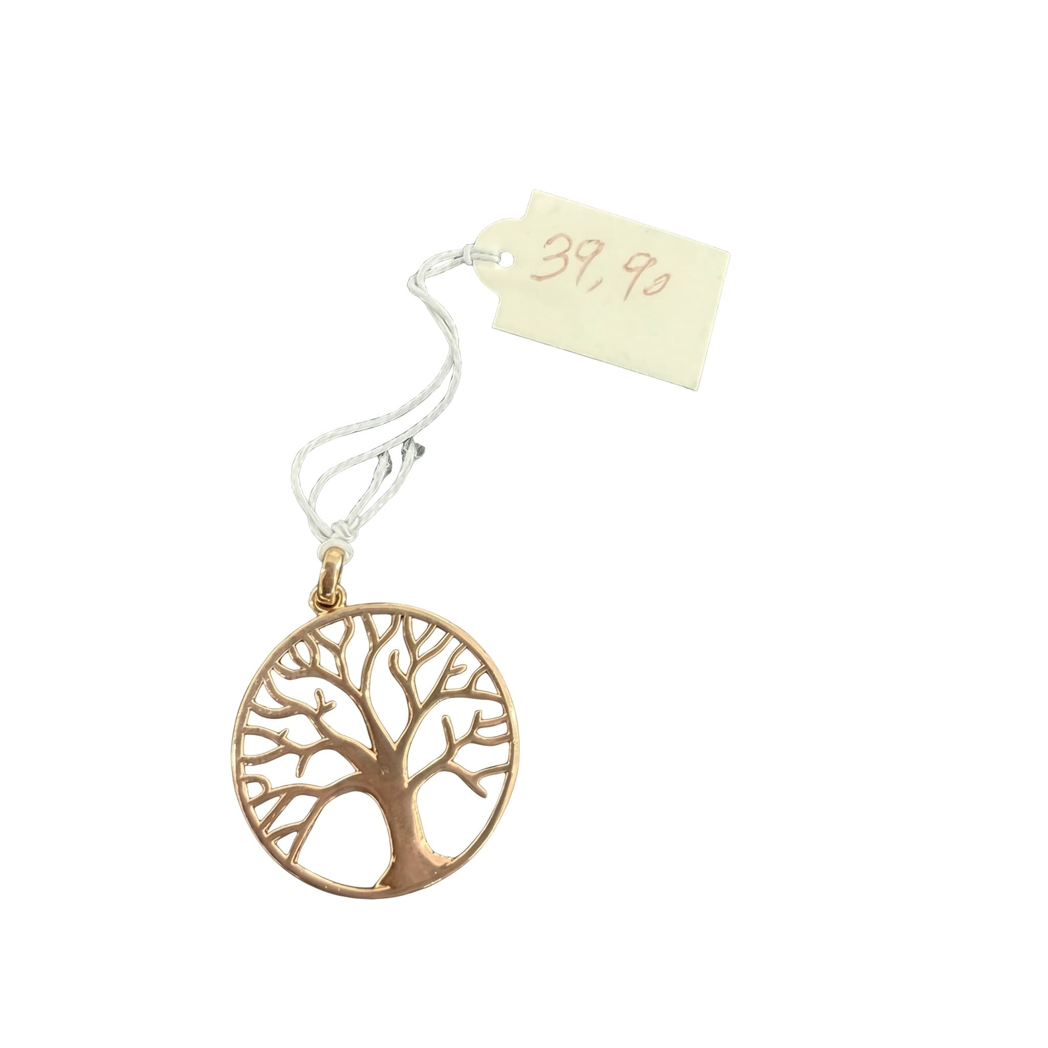 Pendentif arbre de vie ajoure doré rose