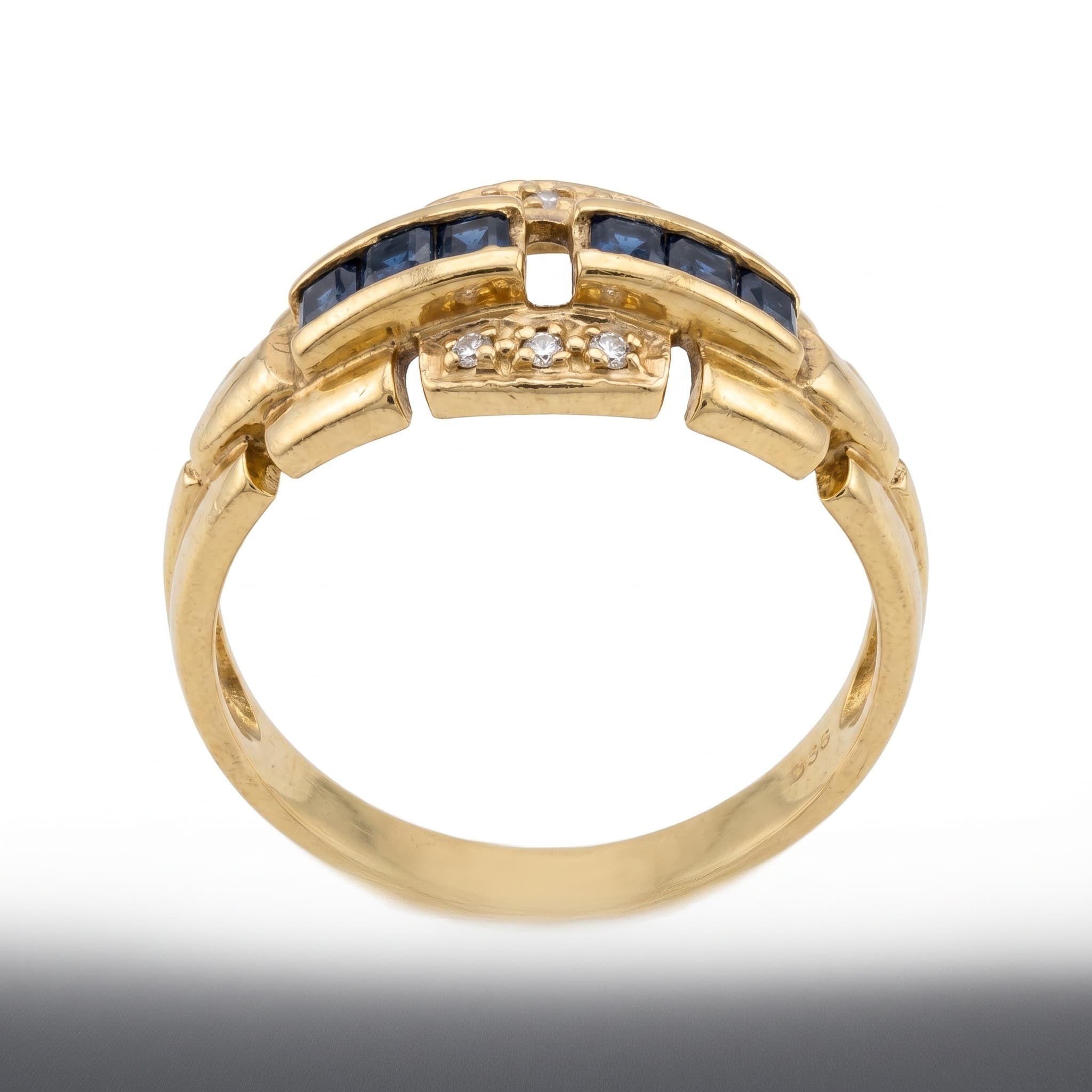 Bague or 18K 3.54gr saphir diam