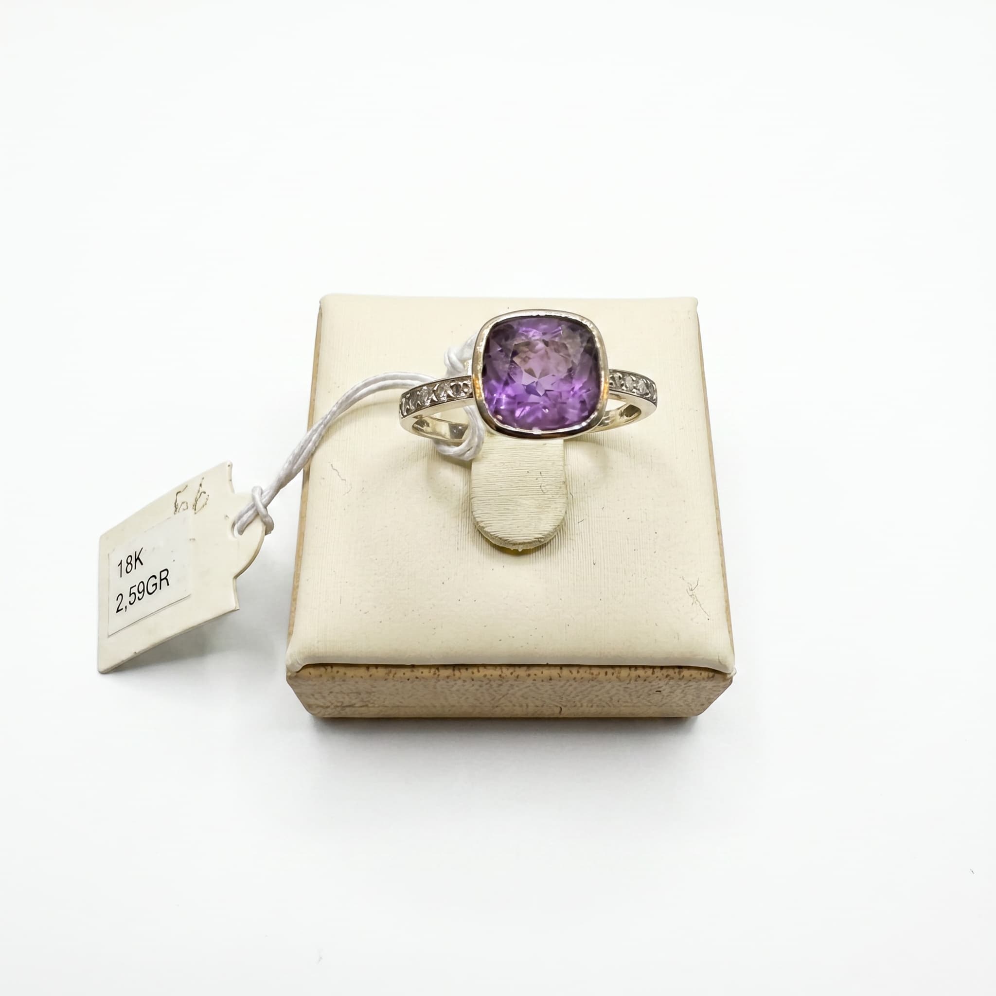 Bague or 18K 2.59gr améthyste