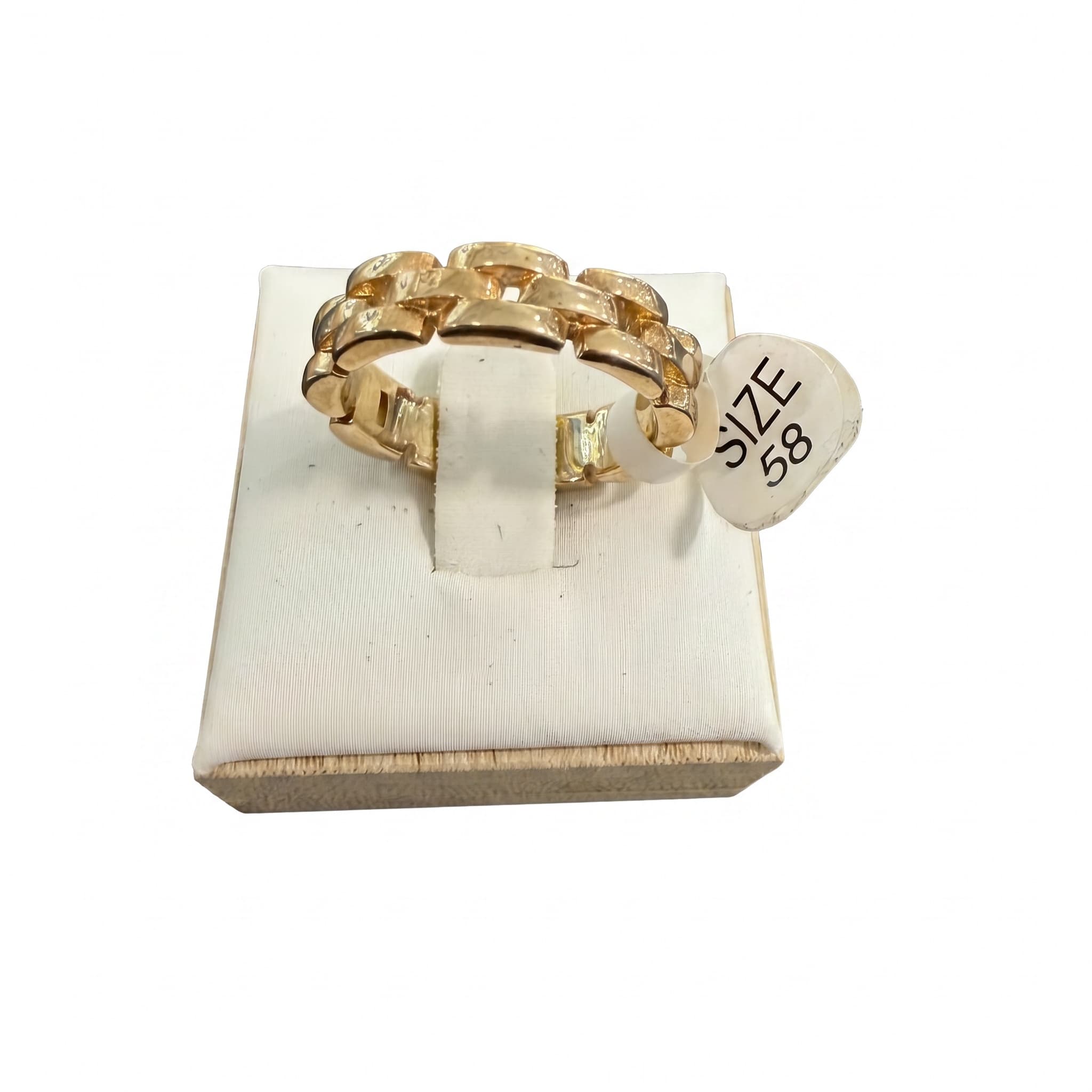 Bague maillons panthère dorée