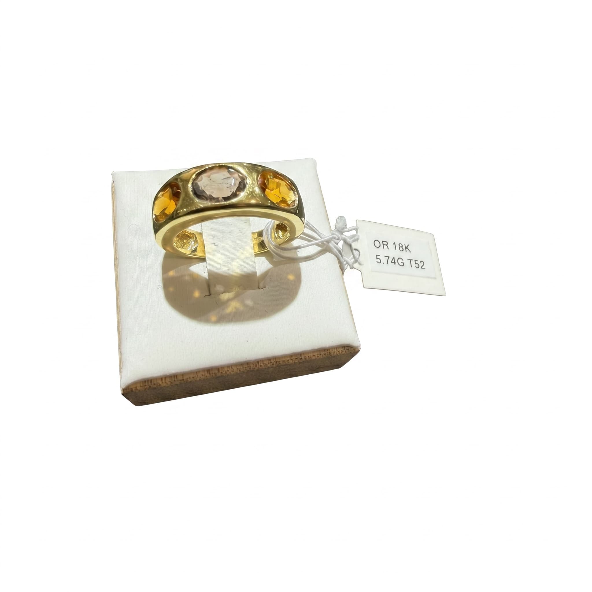 Bague or 18K 5.74gr 3 pierres
