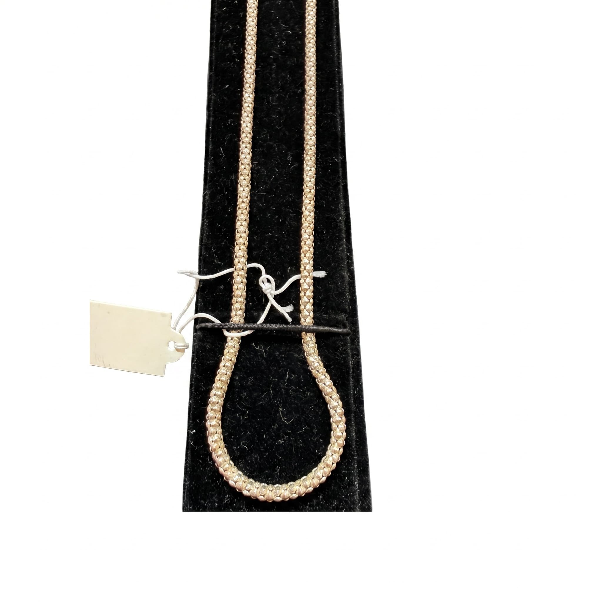 Collier maille pop-corn argenté