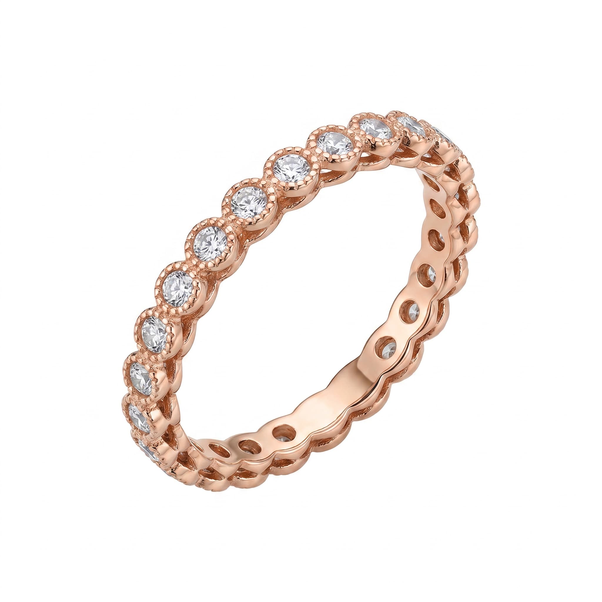 Bague éternité zircons doré rose