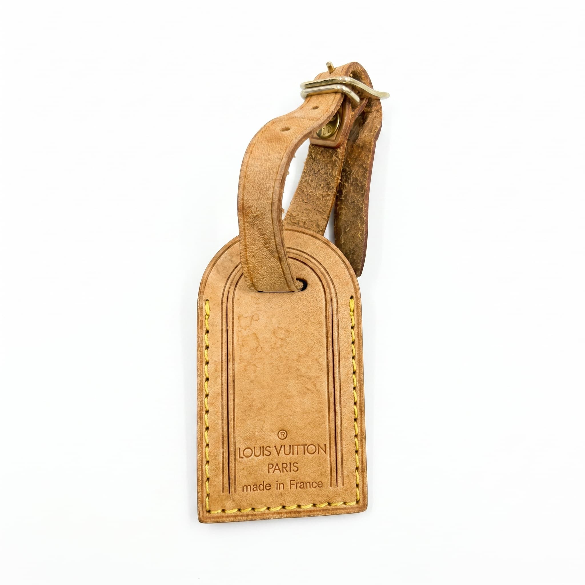 Porte-adresse Louis Vuitton cuir vachetta (etiquette bagage)