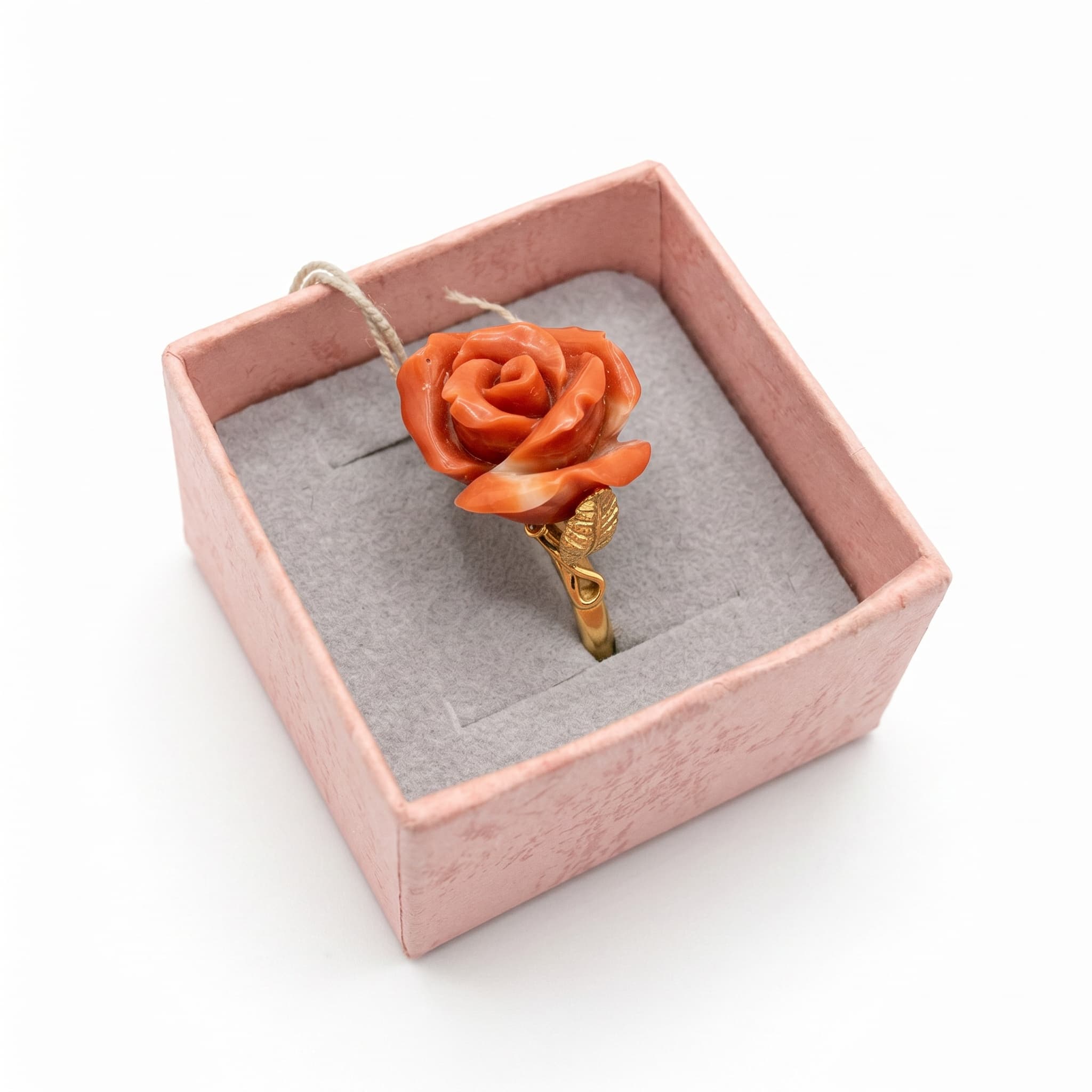 Bague corail or 18K 3.28gr