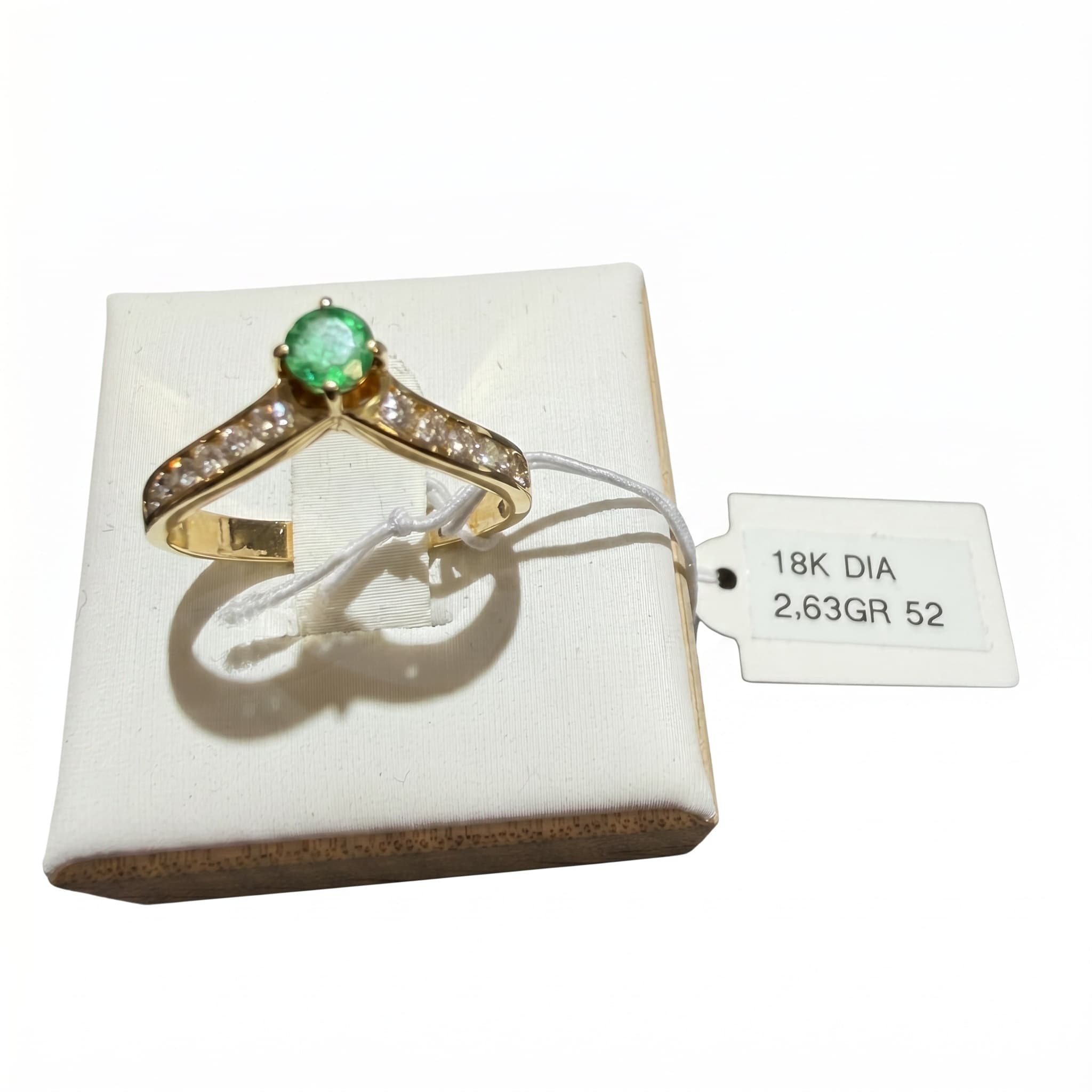 Bague or 18K 2.63gr émeraude