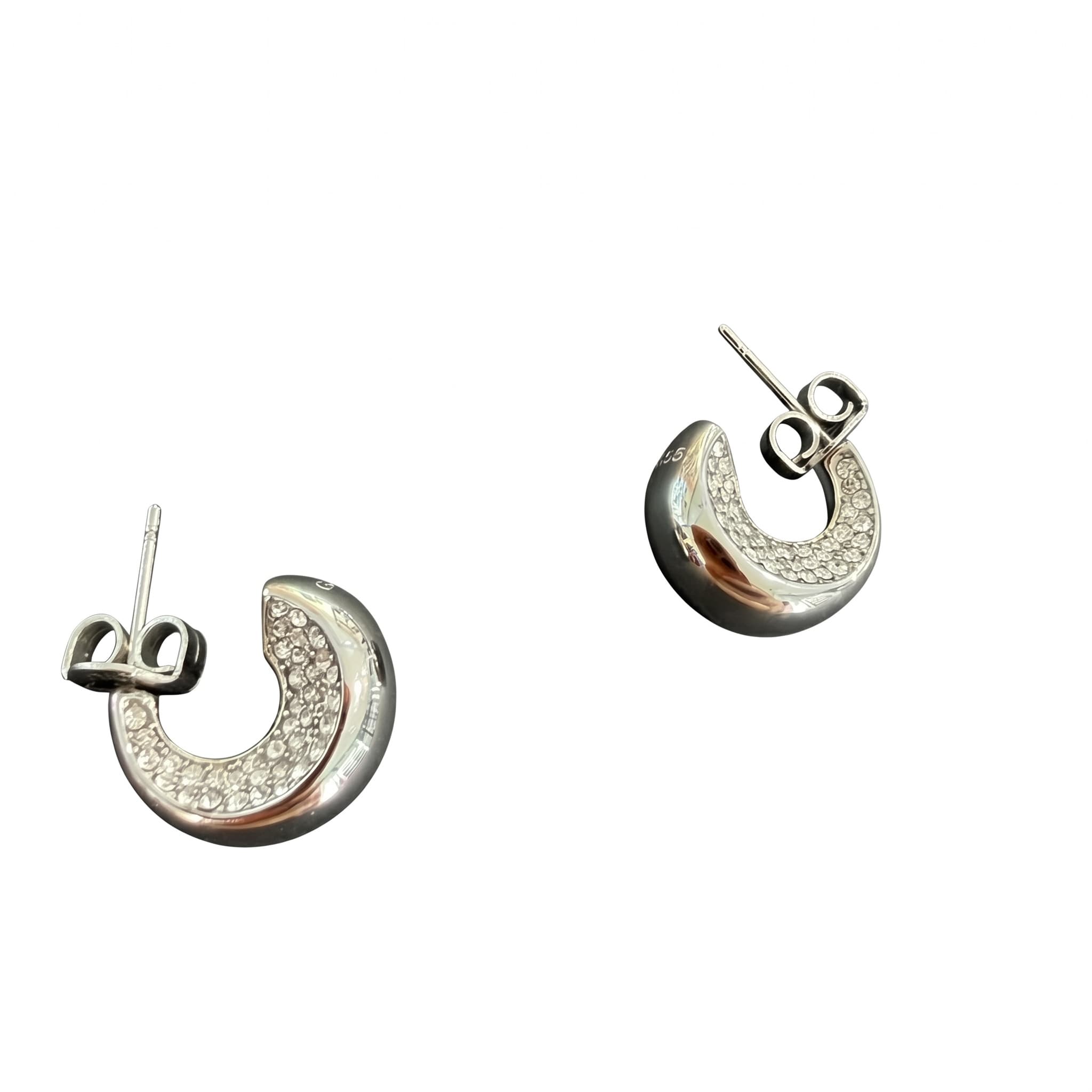 Boucles d'oreilles créoles Guess pavees argentées